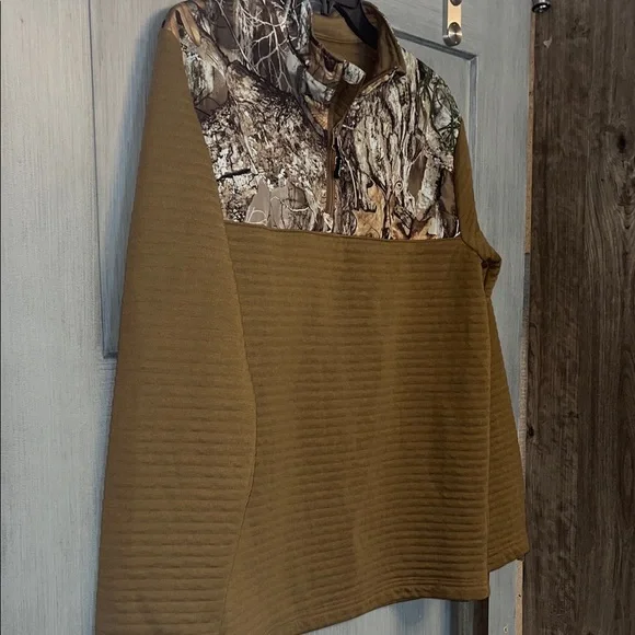 Men’s Realtree Camouflage and Brown Soft Quarter Zip Soft Warm Shirt size Large - Picture 4 of 8
